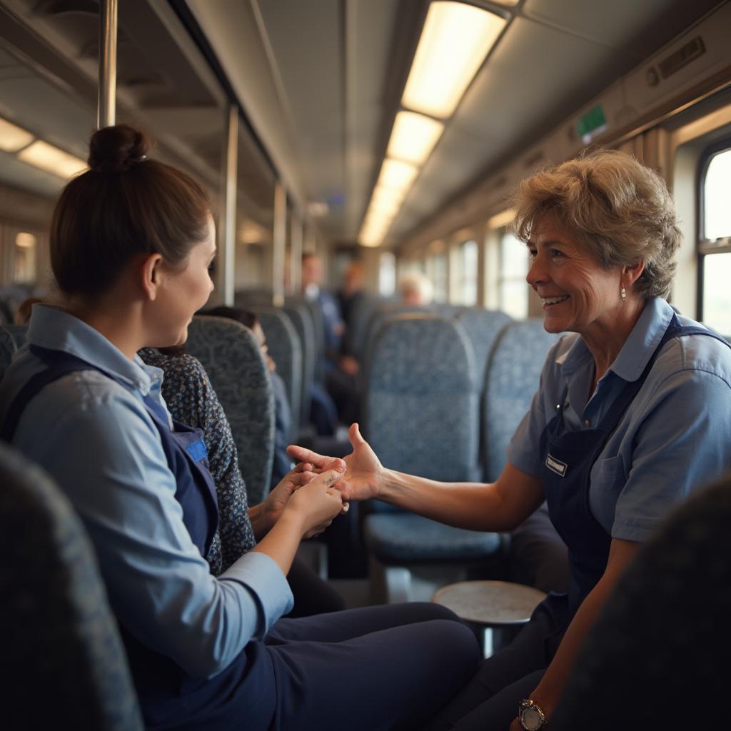 Happy Amtrak Sleeping Car Attendant Receiving a Tip