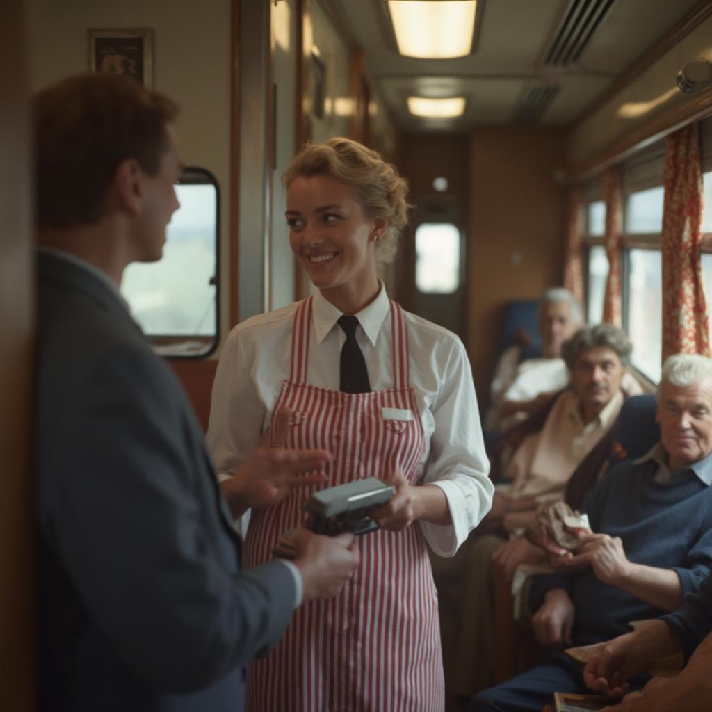 Happy Sleeper Car Attendant Receiving a Tip