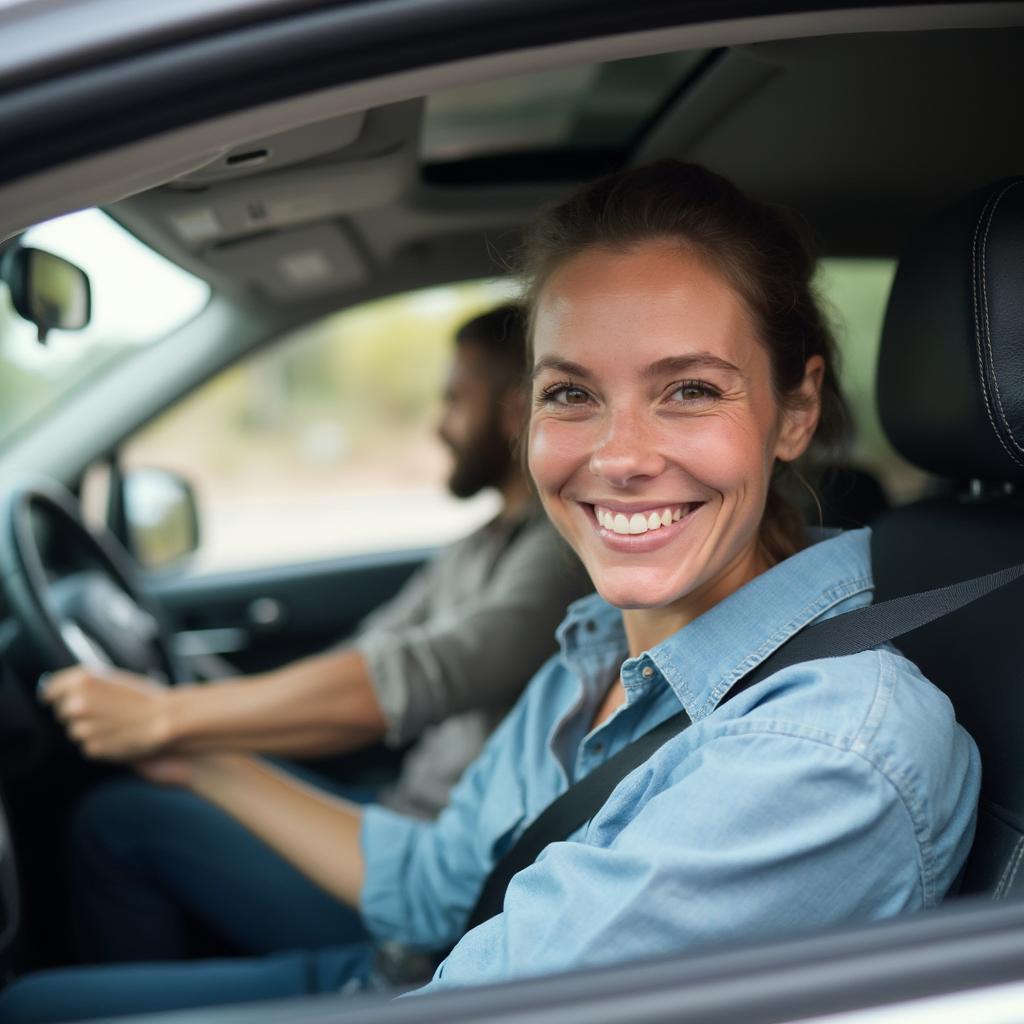 Happy Uber Driver in Clean Car