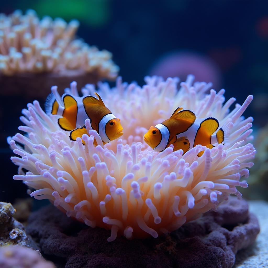 Healthy Bubble Tip Anemone with Clownfish