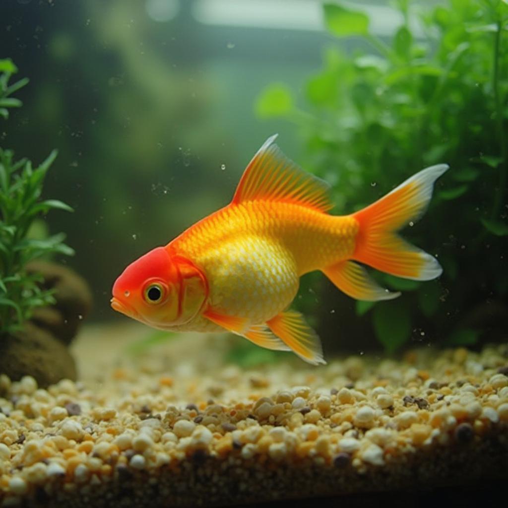 Healthy Goldfish Swimming in a Well-Maintained Aquarium