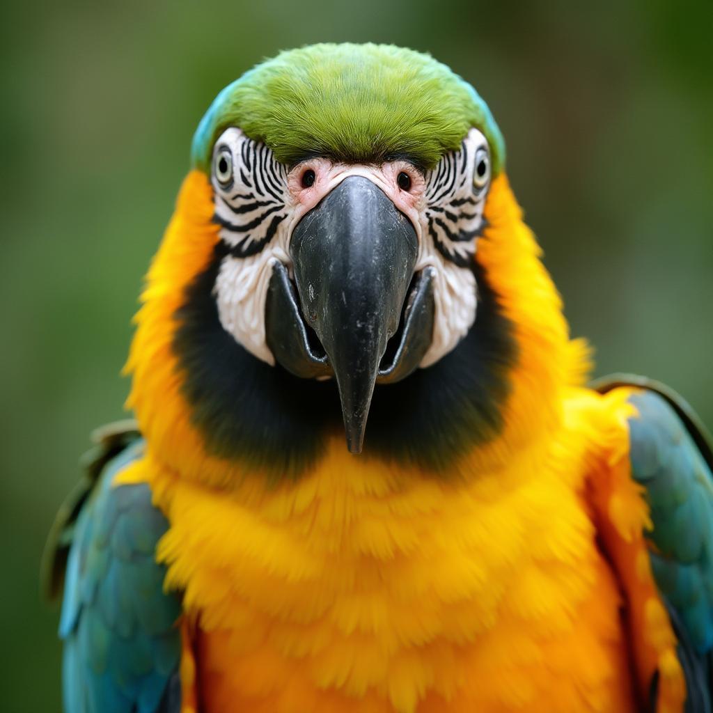 A vibrant and healthy parrot with bright plumage.