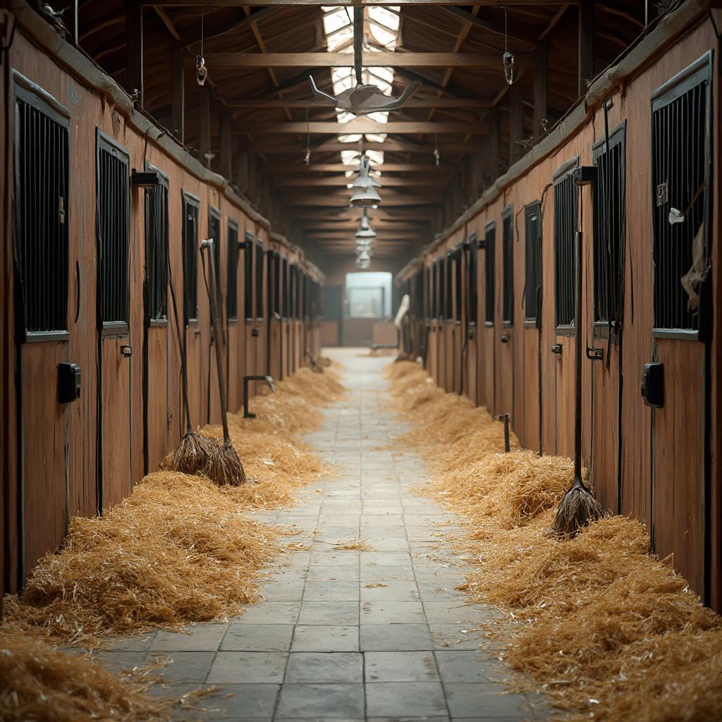 Clean and Well-Maintained Horse Stable