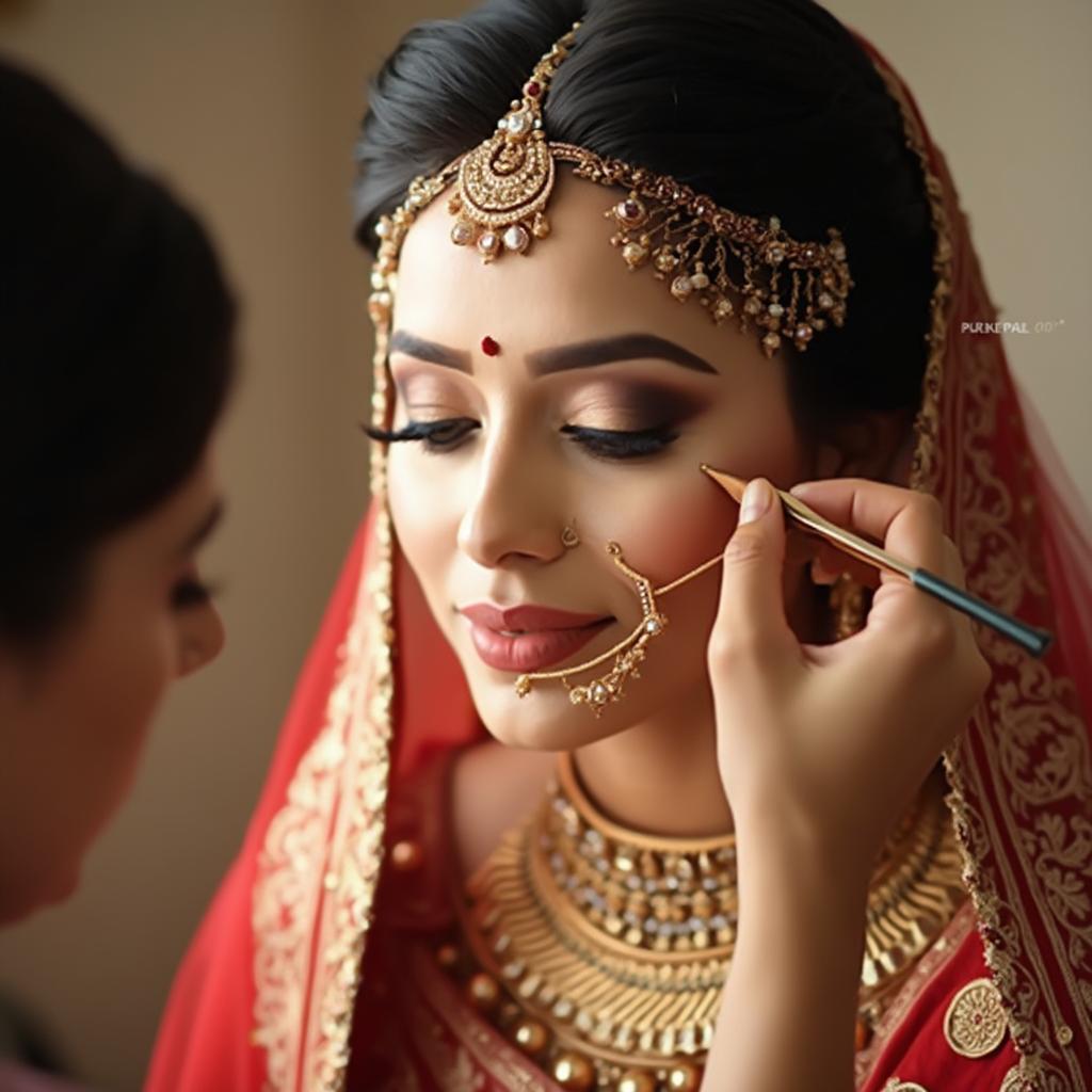 Indian Bride Getting Ready - Makeup