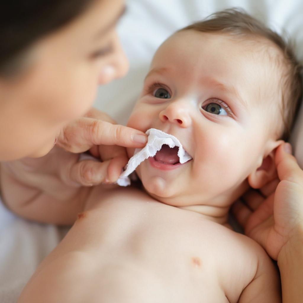 Cleaning an infant's gums