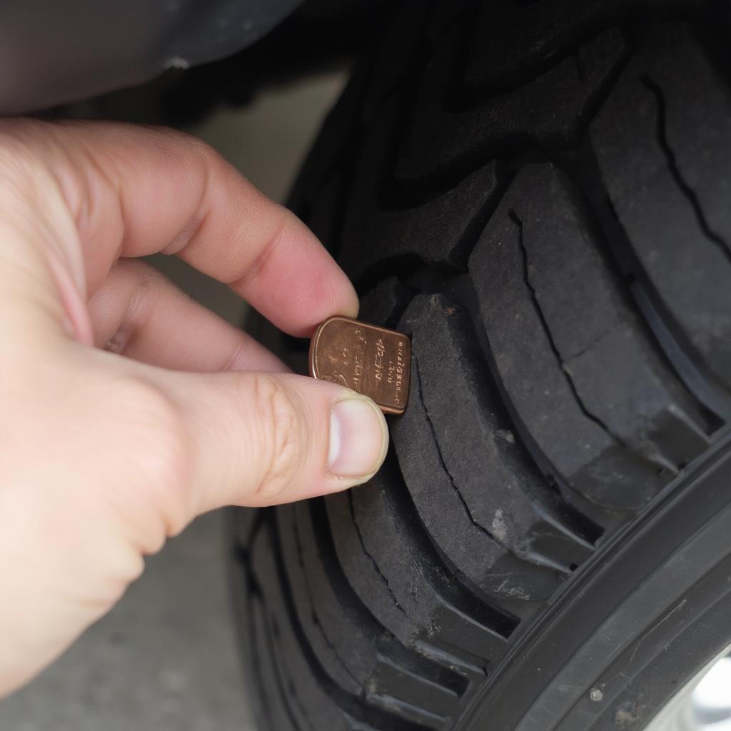 Inspecting Tire Tread Depth with a Penny