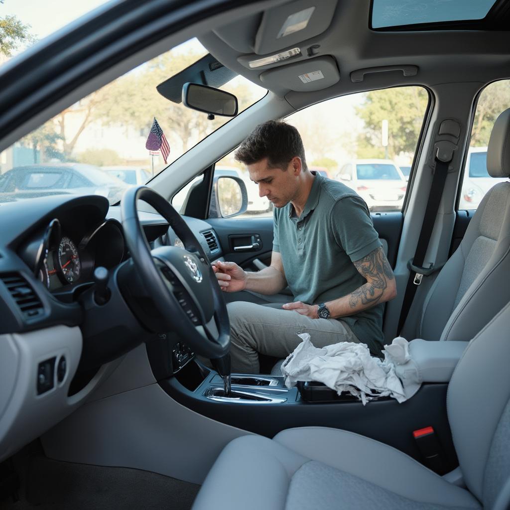 Inspecting the Interior of a Used Car