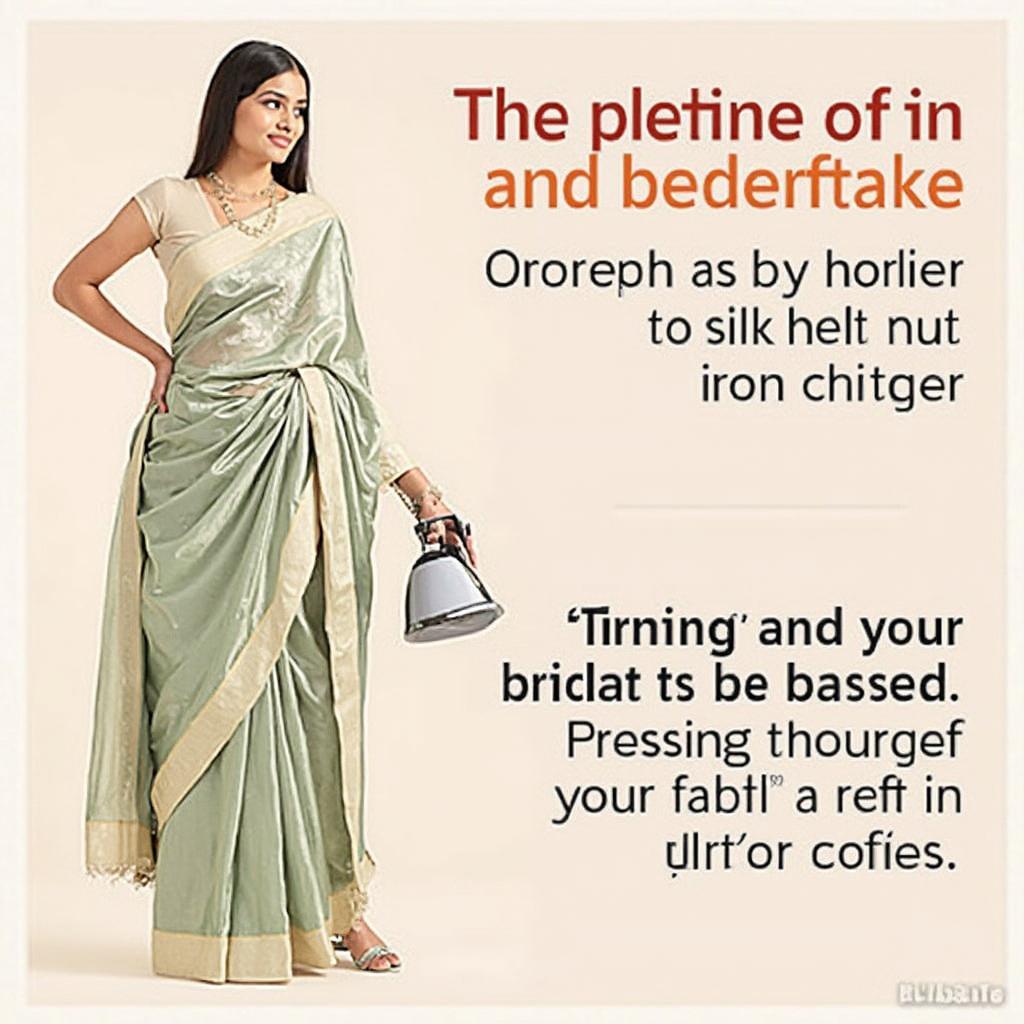 Properly ironing a silk saree with low heat and pressing cloth