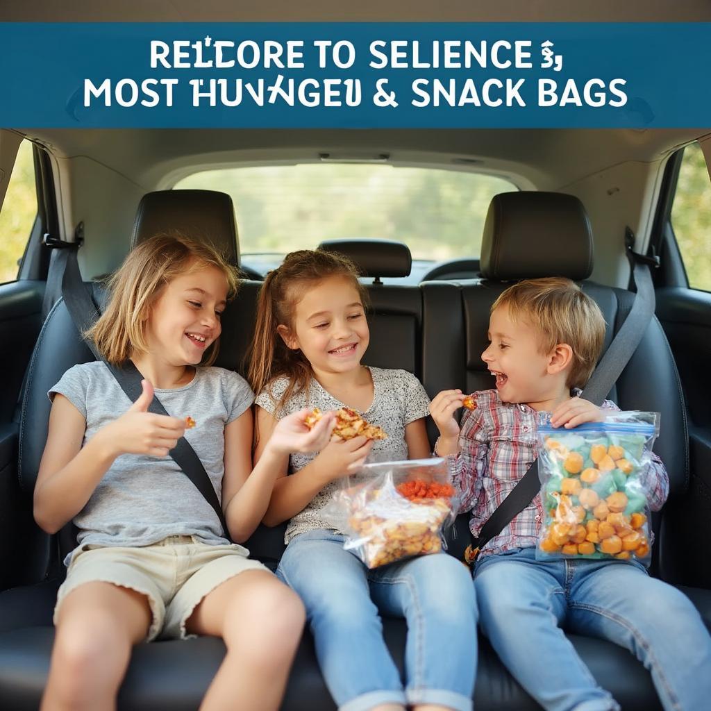 Kids Enjoying Snacks in Car