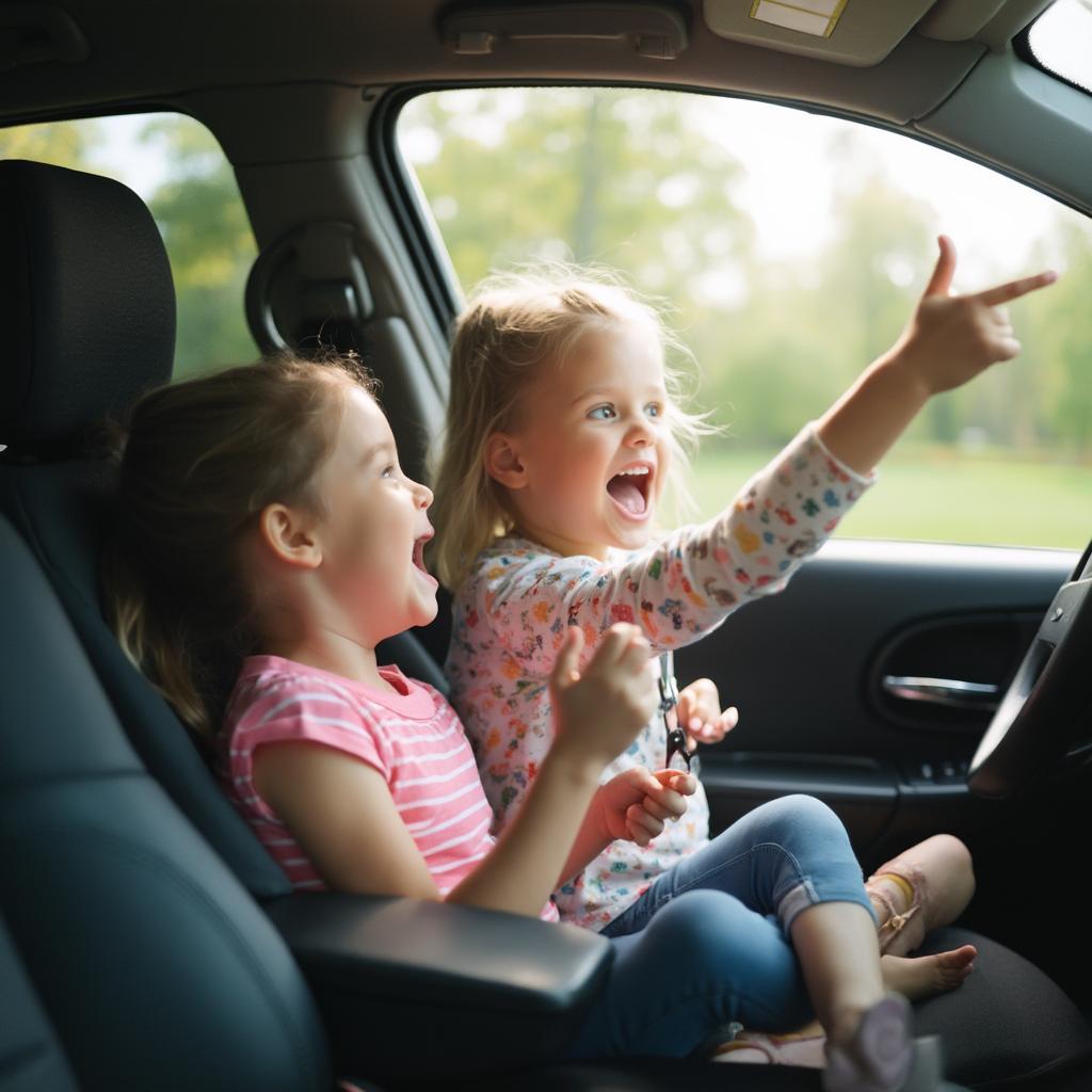 Kids Playing Games in the Car