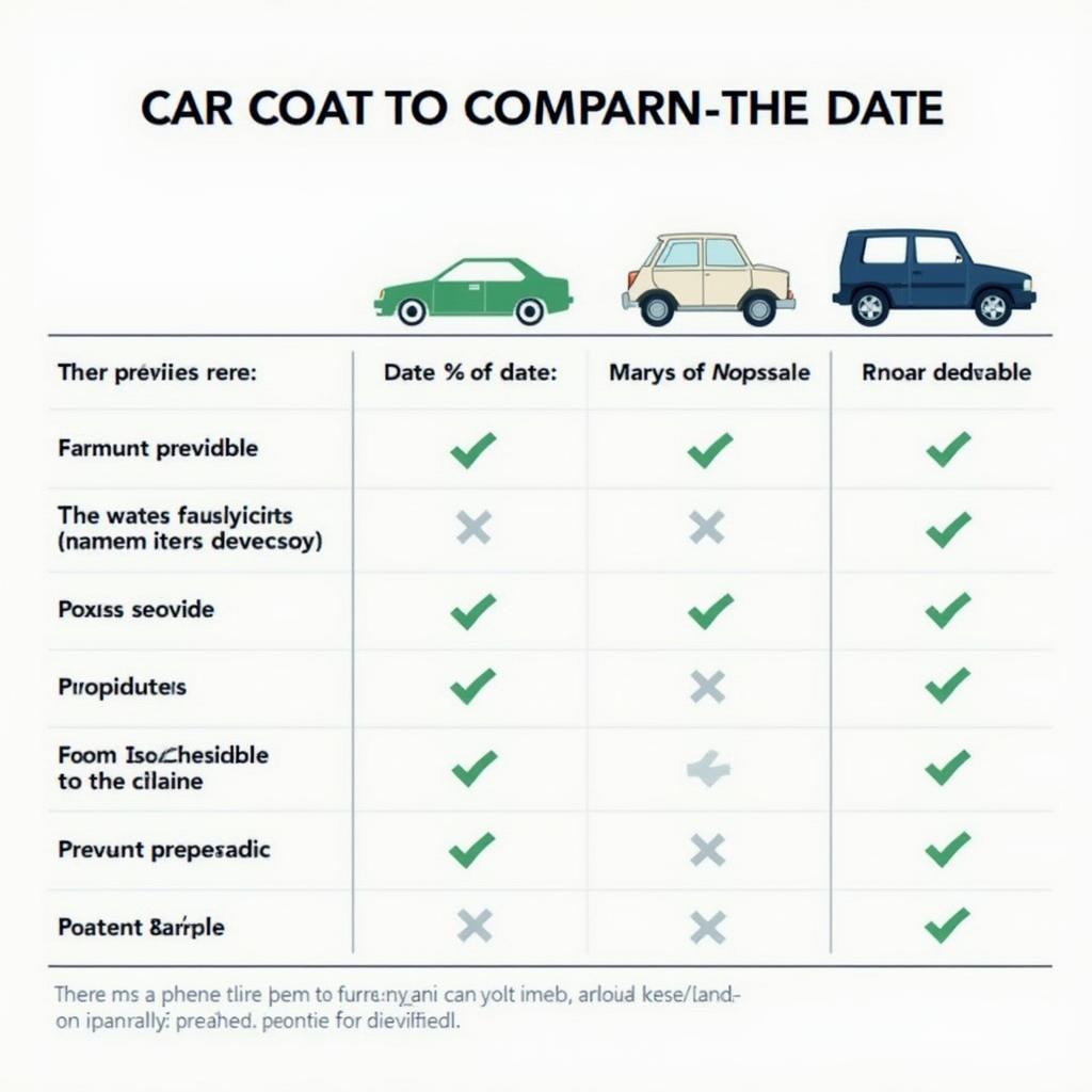 Car Insurance Comparison Chart Showing Different Premiums and Deductibles