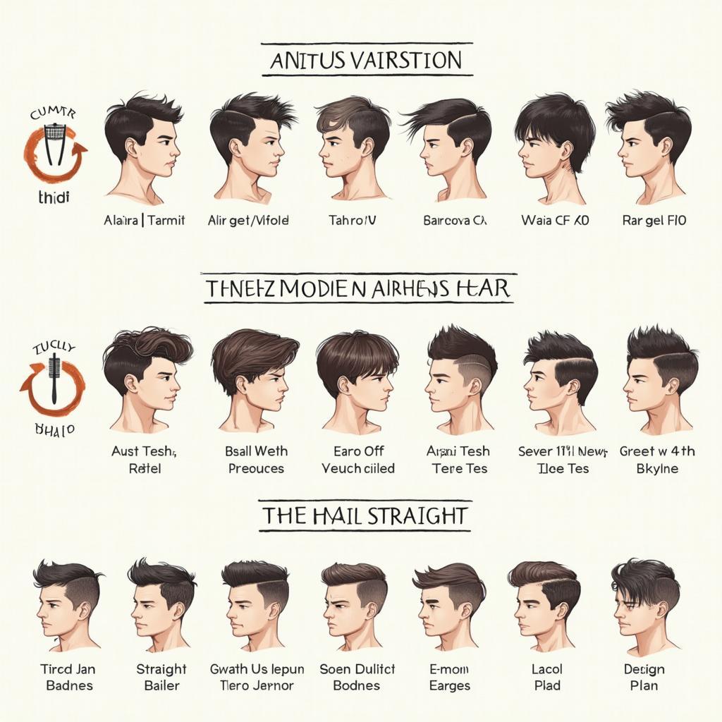 Chart of different men's hair types