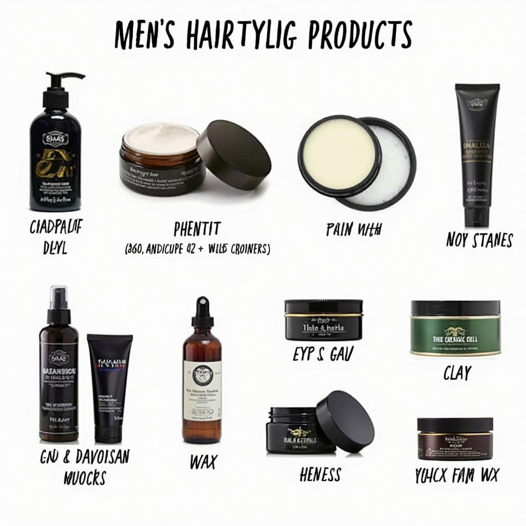 Different hairstyling products for men