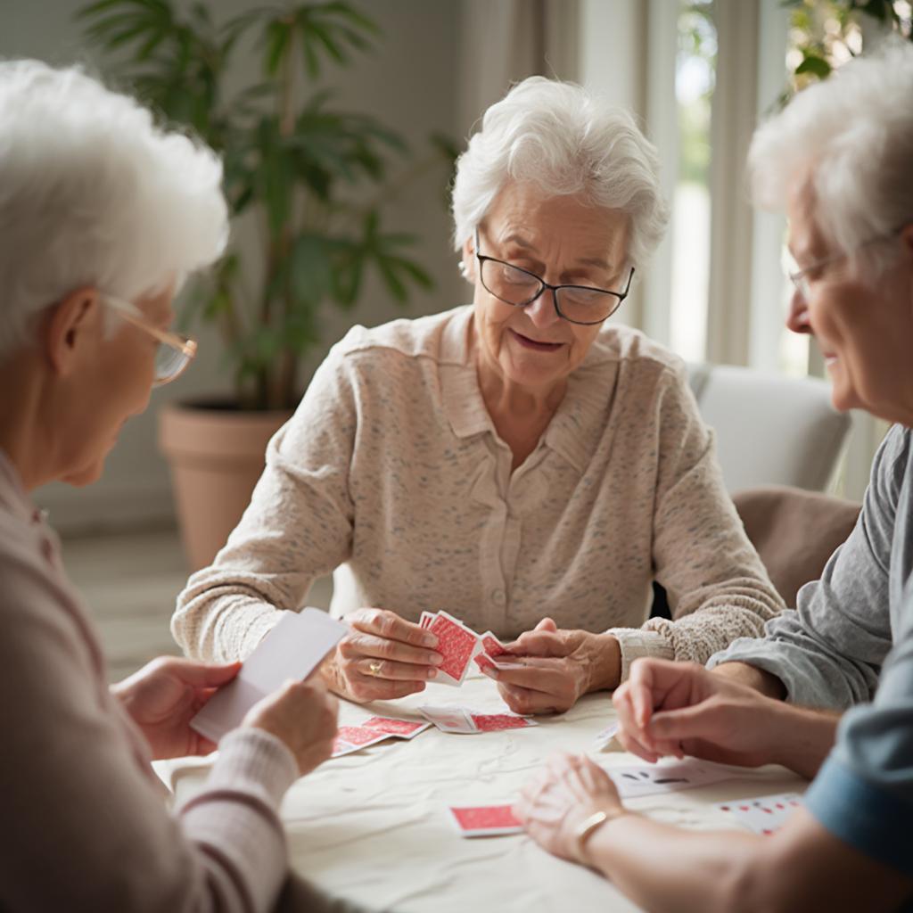 Elderly individuals participating in a group activity