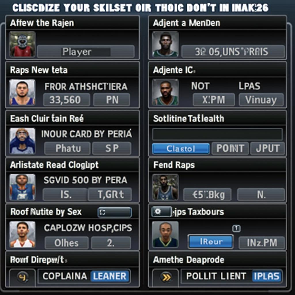 NBA 2K13 PSP Player Creation Screen