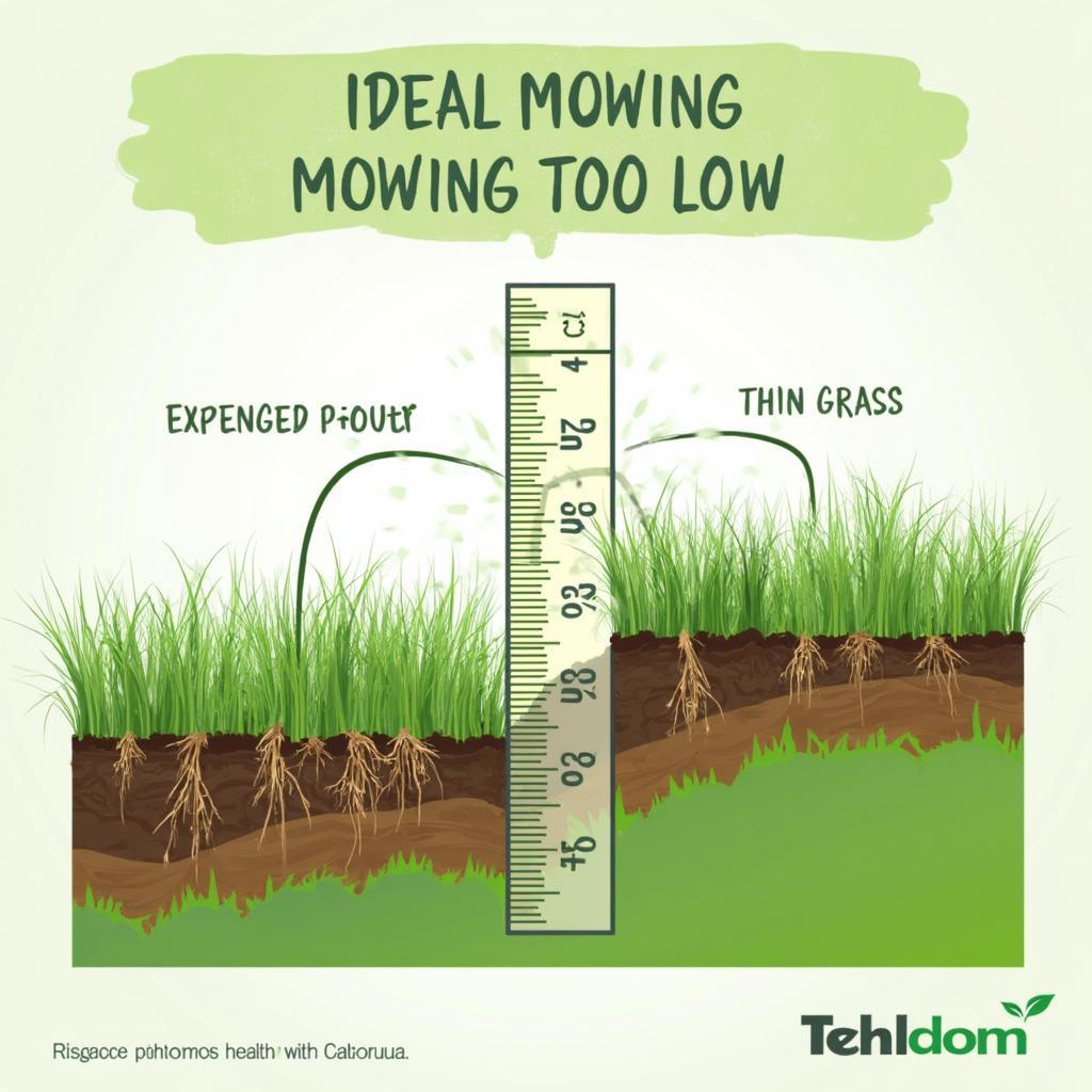 NC State Fescue Mowing Height Illustration