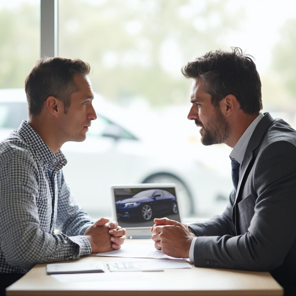 Negotiating the price of a used car at a dealership