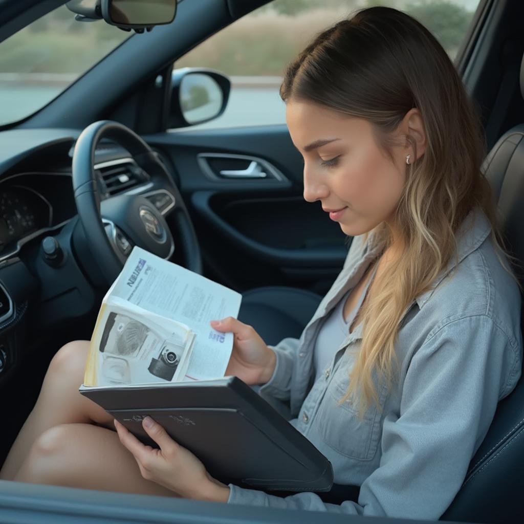 New Car Owner Checking Manual