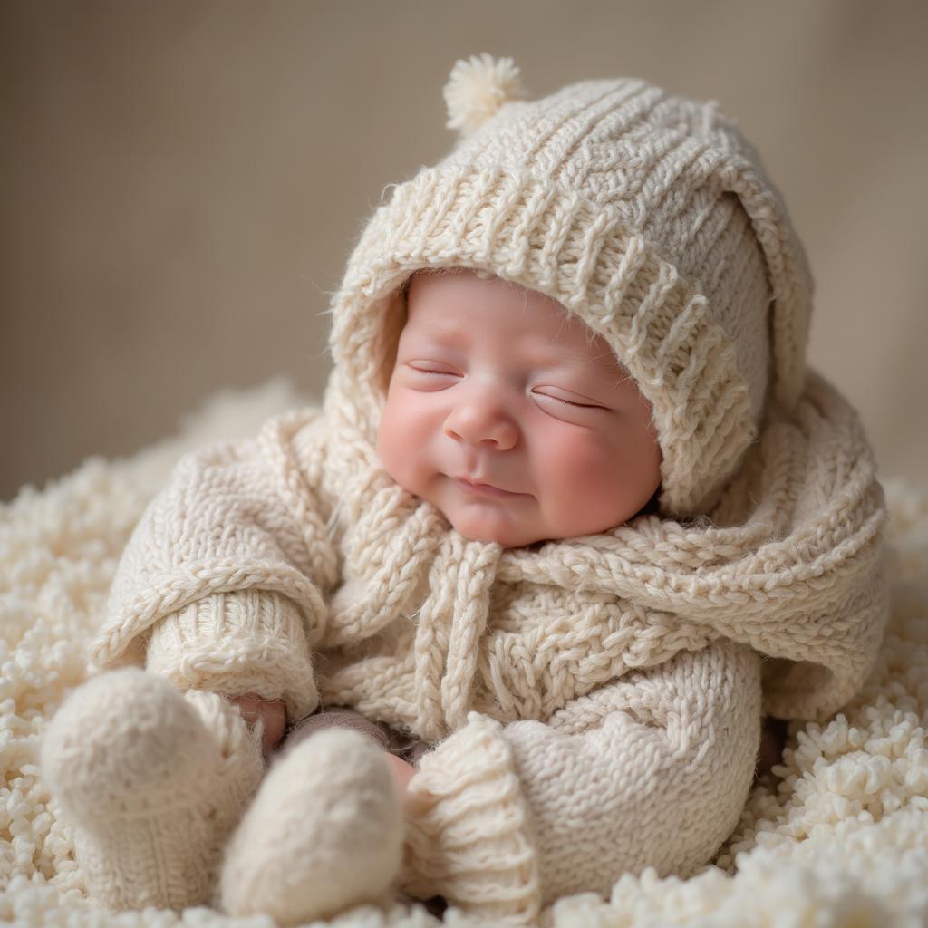 Baby Dressed in Warm Winter Clothes