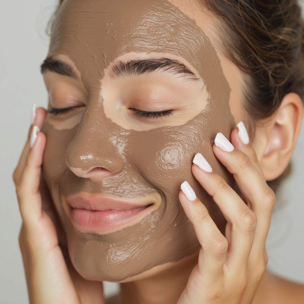 Applying Clay Mask for Oily Skin Treatment