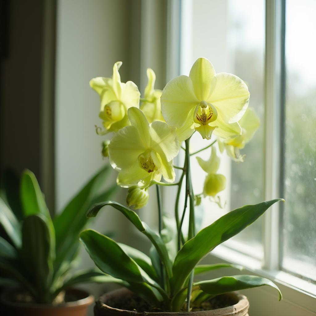 Oncidium Orchid Thriving in an East-Facing Window