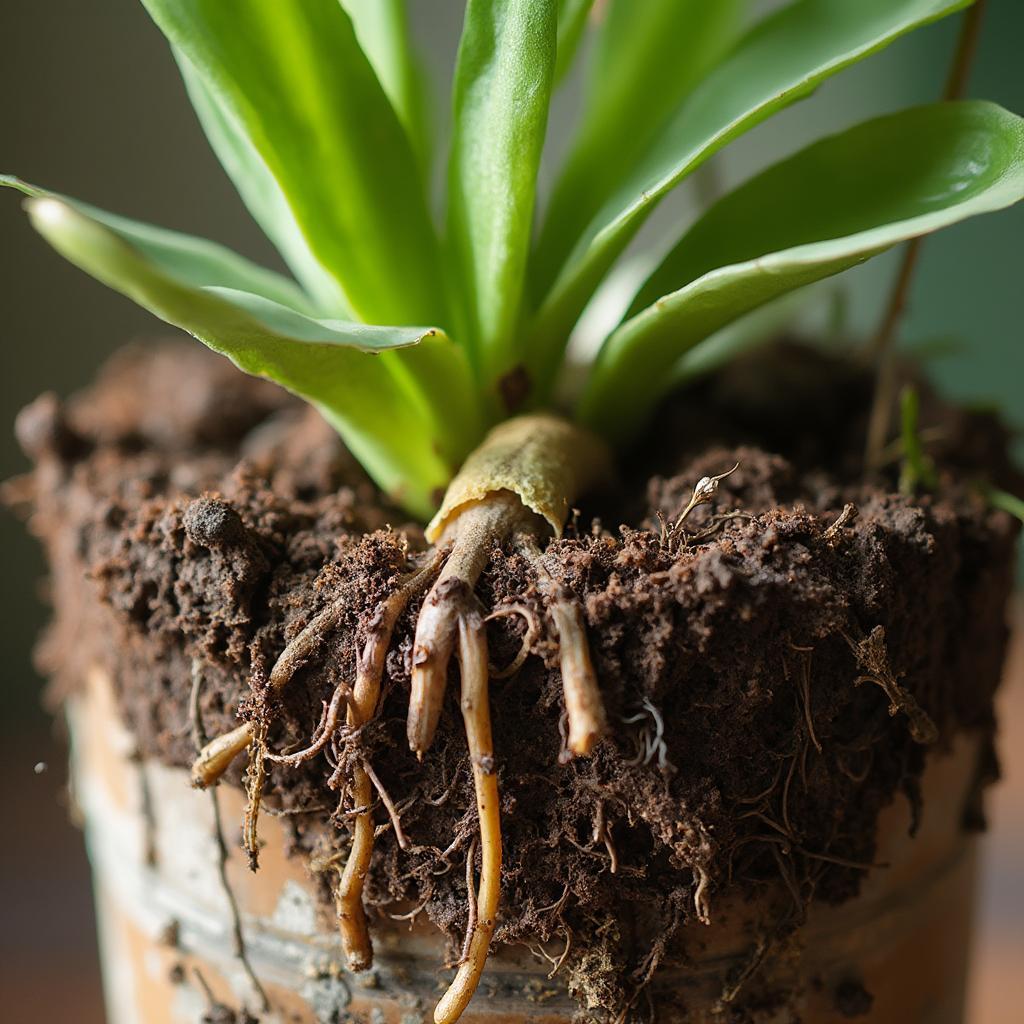 Oncidium orchid in a well-draining potting mix