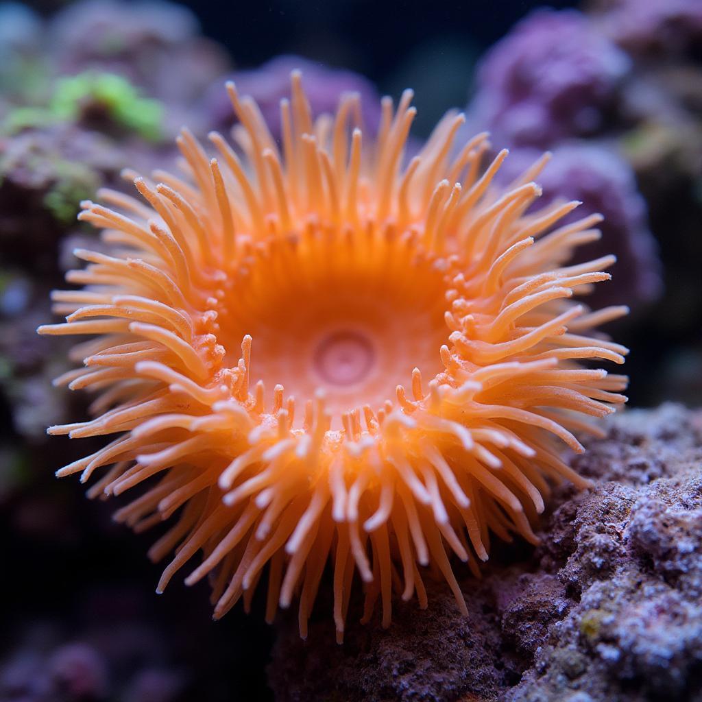 Orange BTA Attached to Live Rock