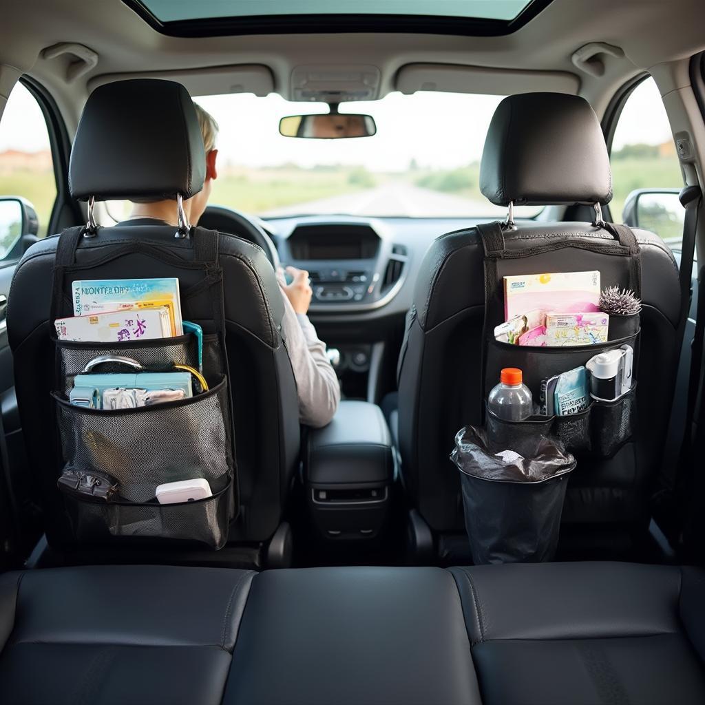 Organized Car Interior for Road Trip