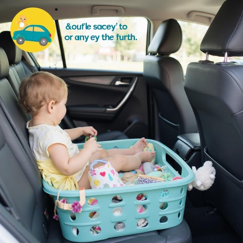 Organized Car Interior with Baby on Board Sign