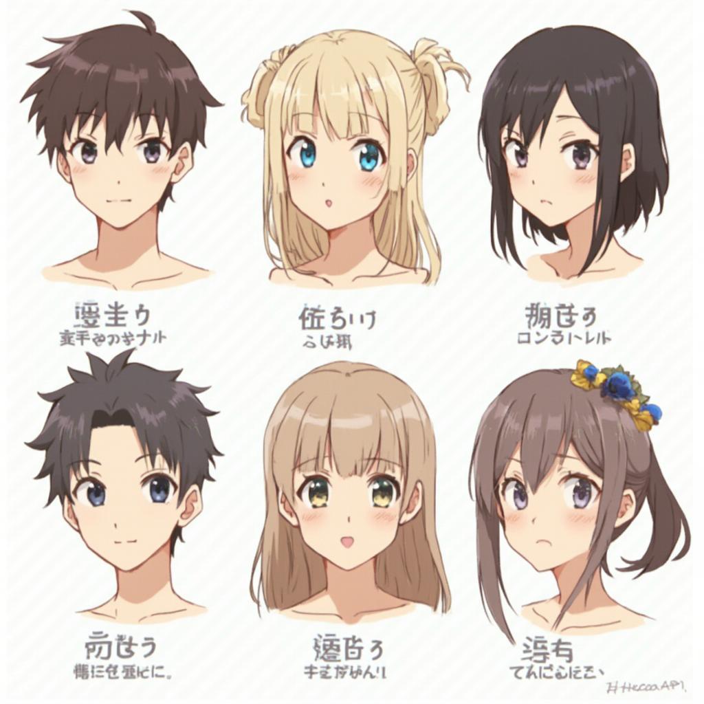 Oval Anime Face Shape Examples