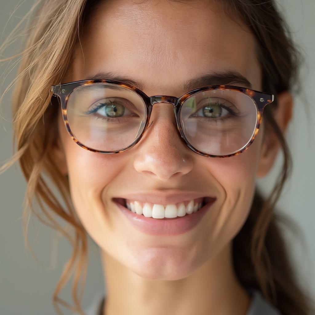 Oval eyeglasses frames complementing a diamond face shape