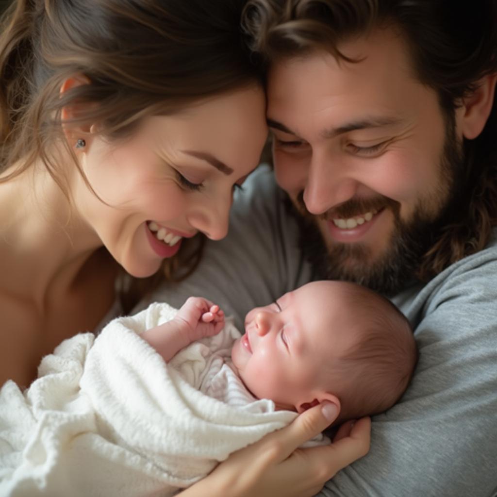 Parents holding their newborn baby