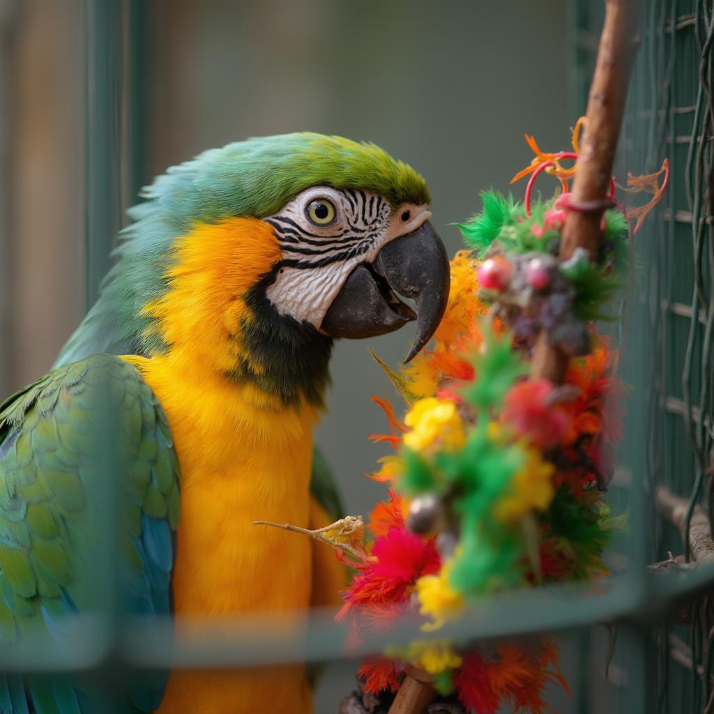 Parrot Playing with Toy