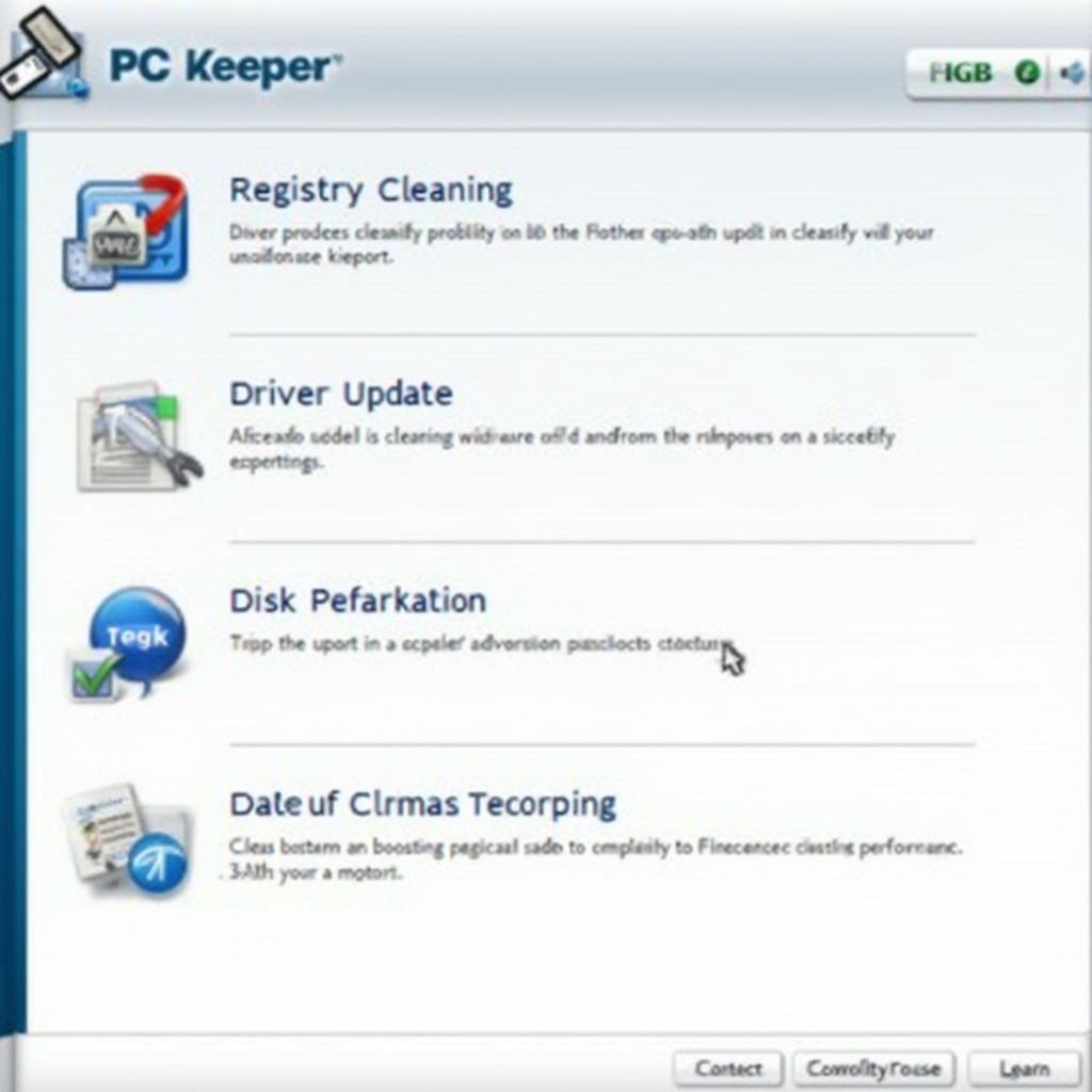 PC Keeper Software Interface