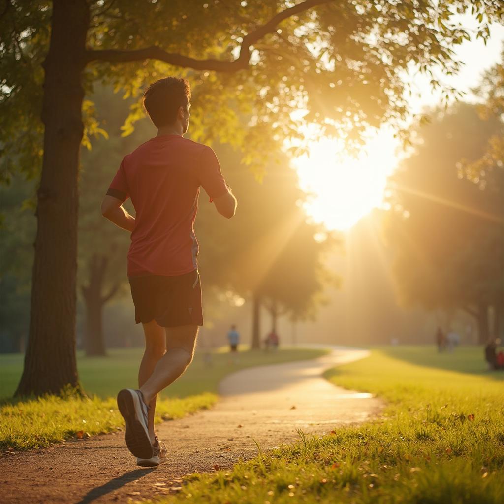 Person Jogging in a Park