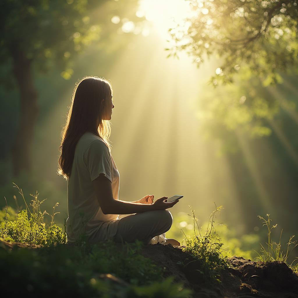 Person Meditating Outdoors