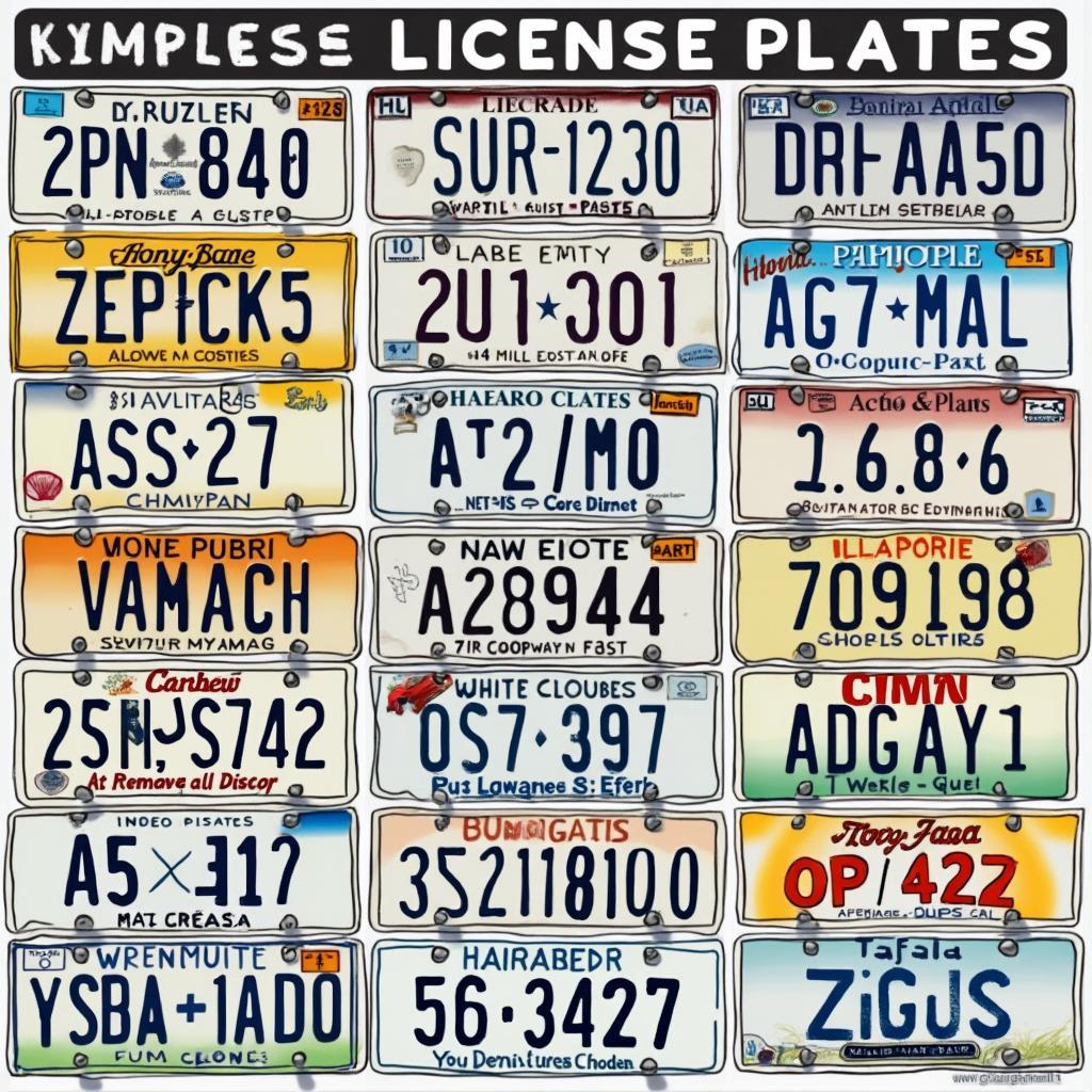 Personalized License Plate Examples