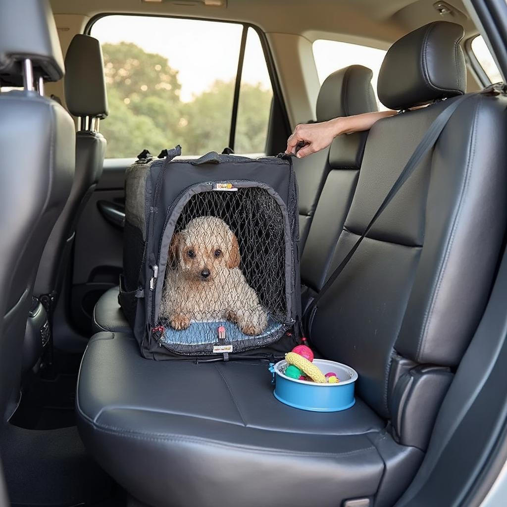 Preparing Pet for Car Travel: Securing Pet Carrier in Car