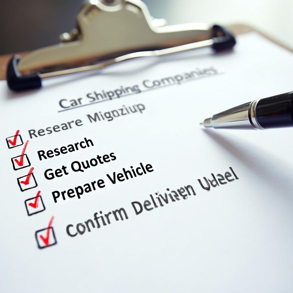 Car Shipment Checklist