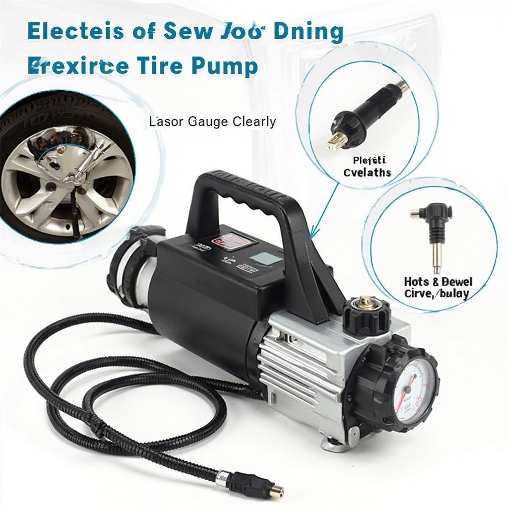 Portable Electric Tire Pump with Gauge