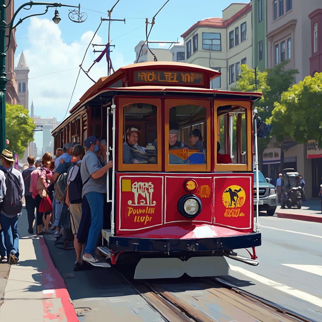 Boarding the Powell-Hyde Cable Car