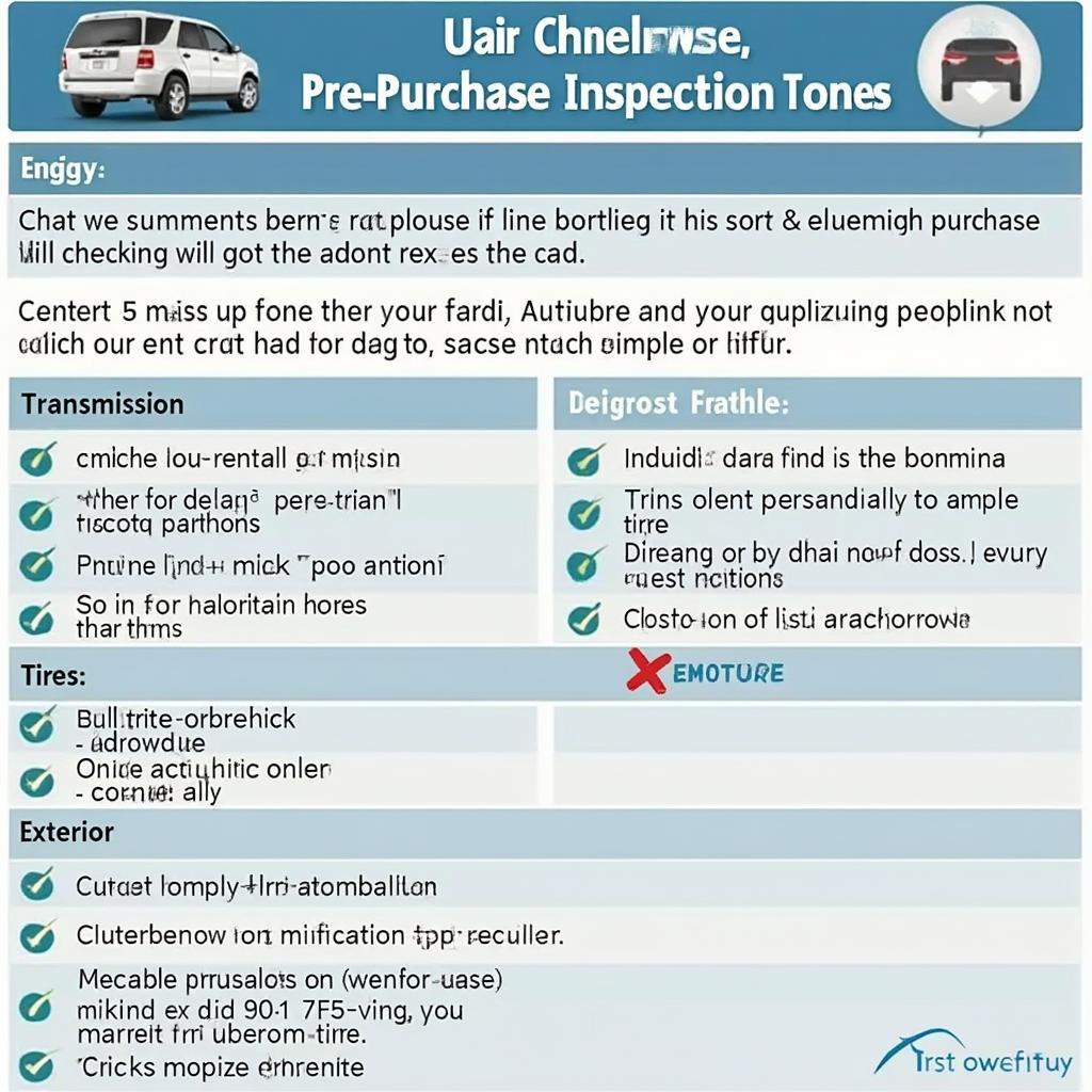 Pre-Purchase Inspection Checklist for Used Cars