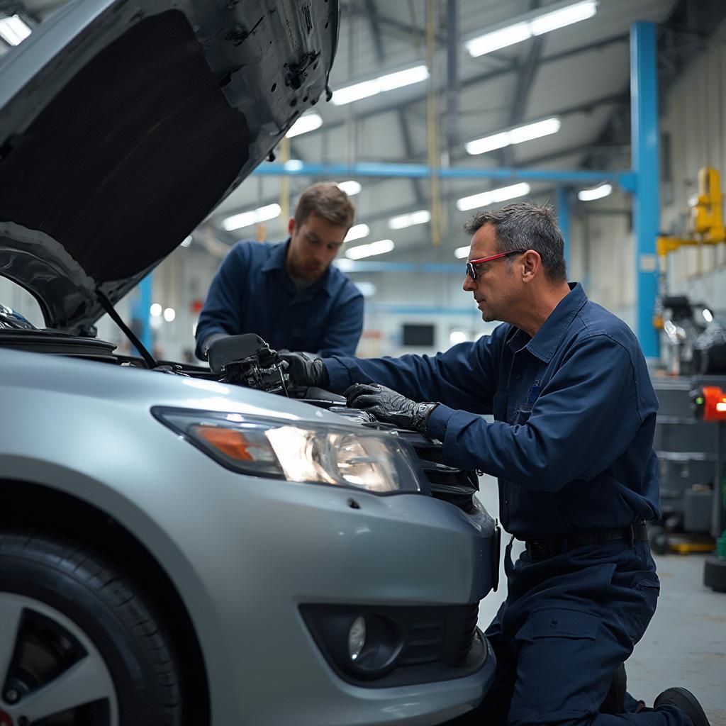 Pre-Sale Car Inspection at a Mechanic Shop