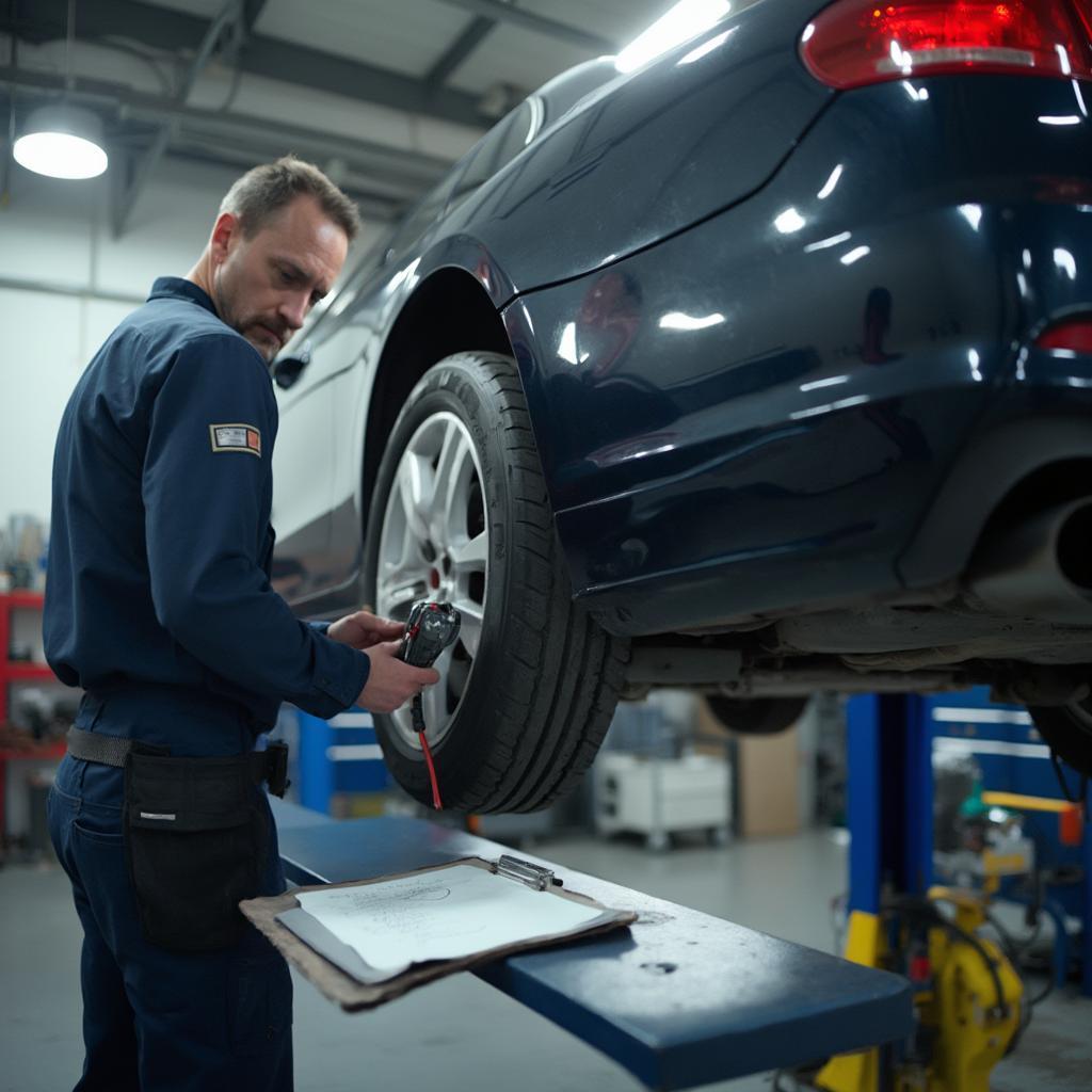 Pre-Sale Car Inspection at a Mechanic Shop