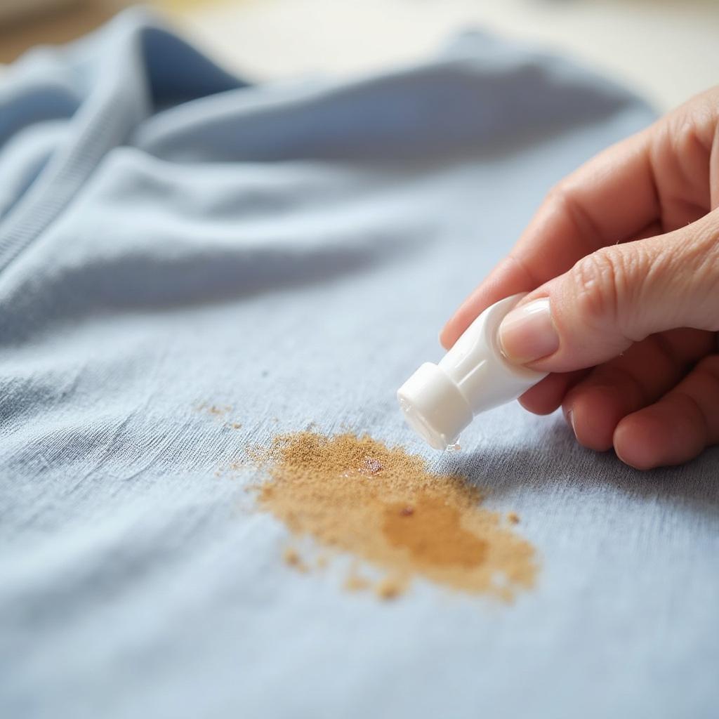 Pre-treating stains on clothing before washing