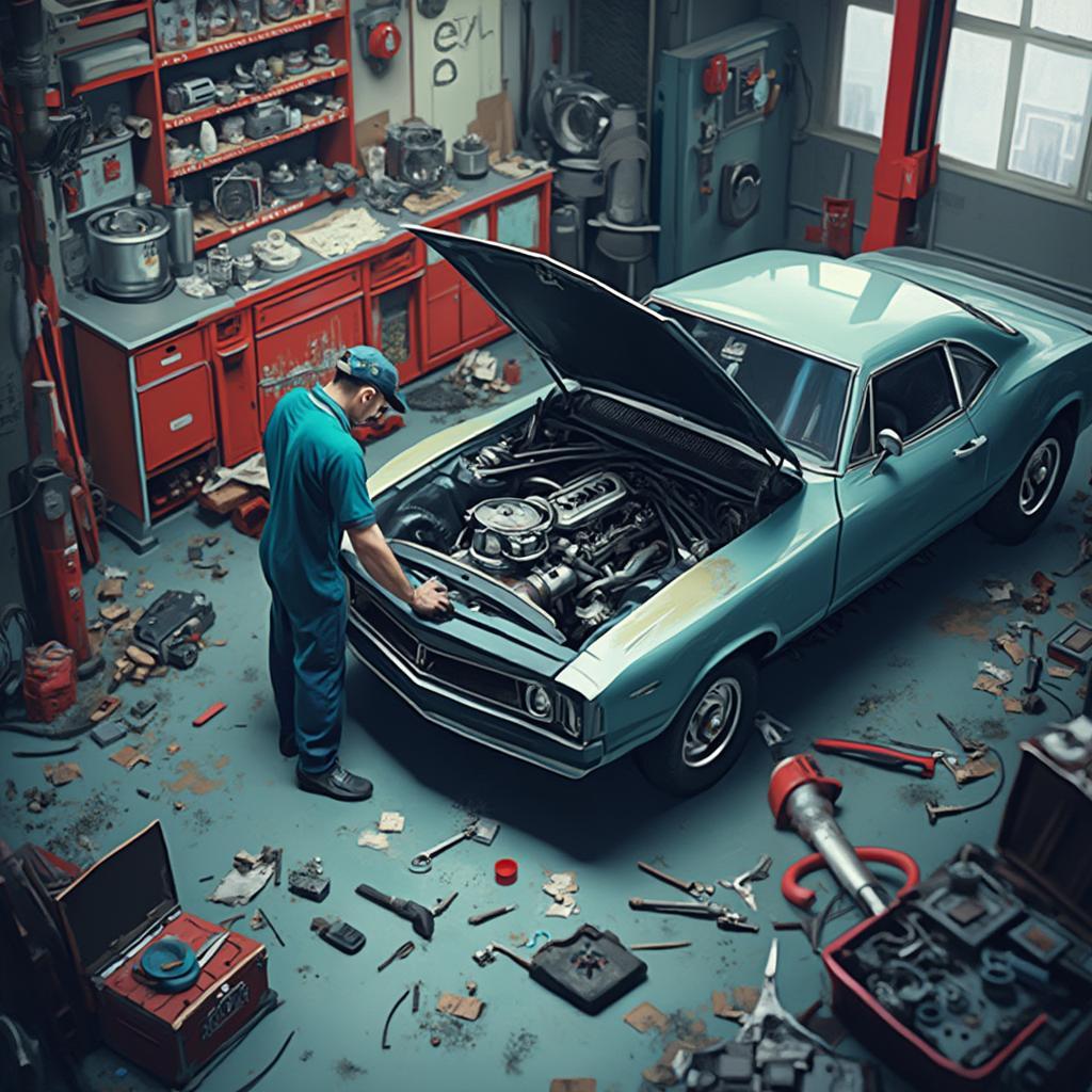 Repairing a Car Engine in Used Car Tycoon