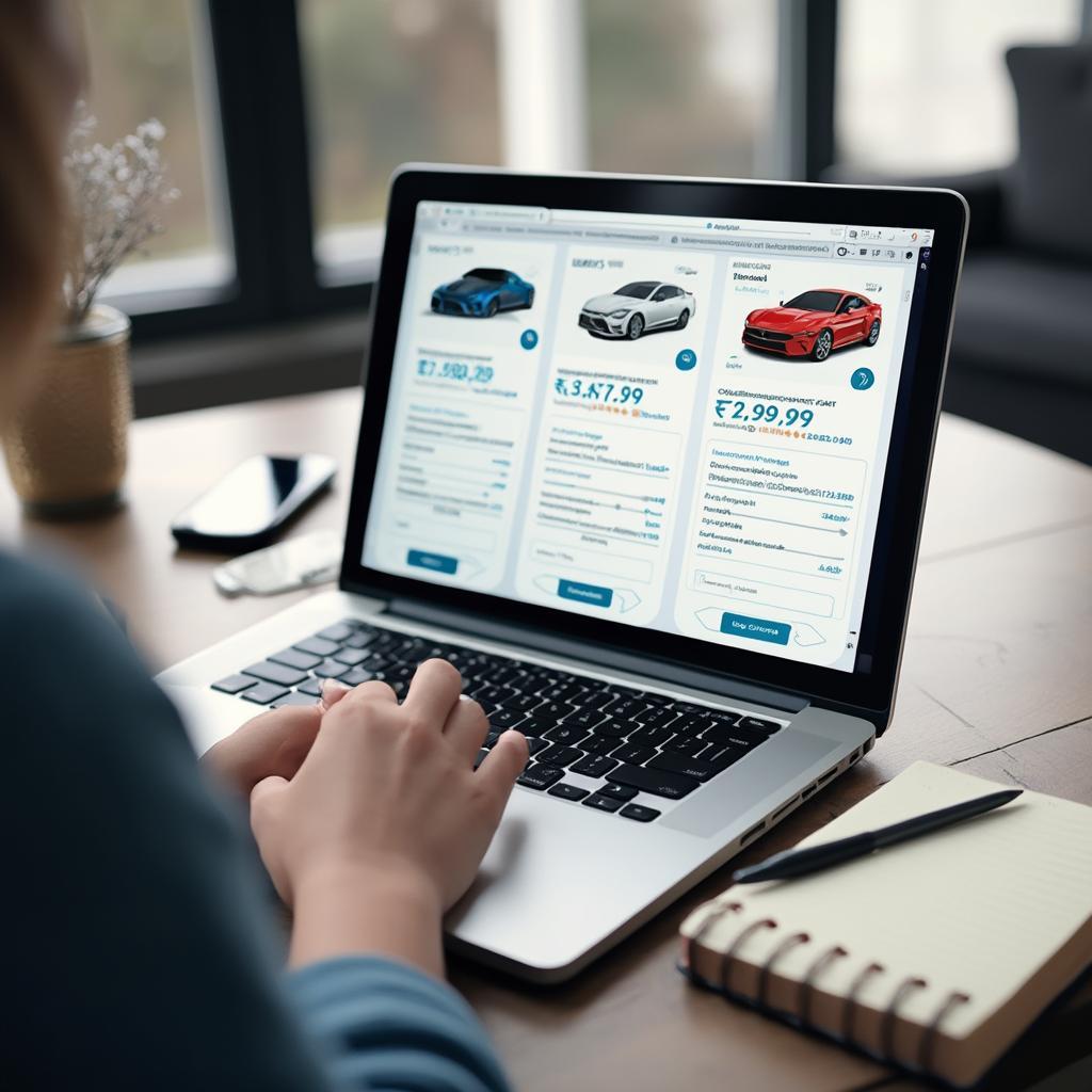 Researching car prices online