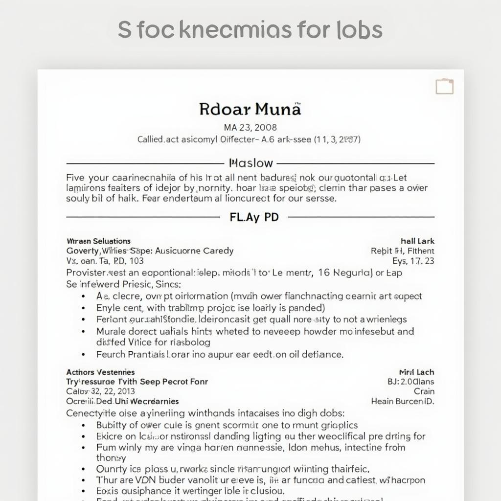 Clean and Professional Resume Formatting Example