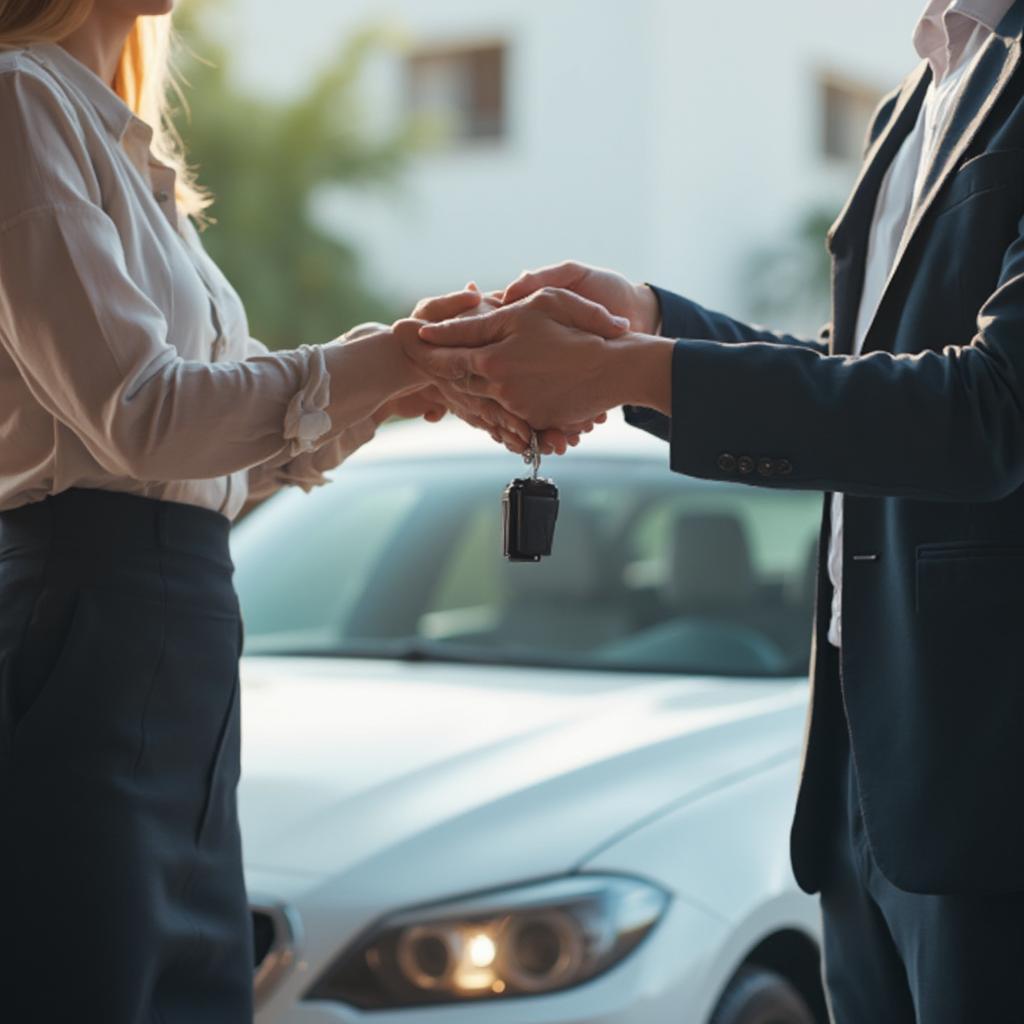 Returning a rental car at the designated drop-off location