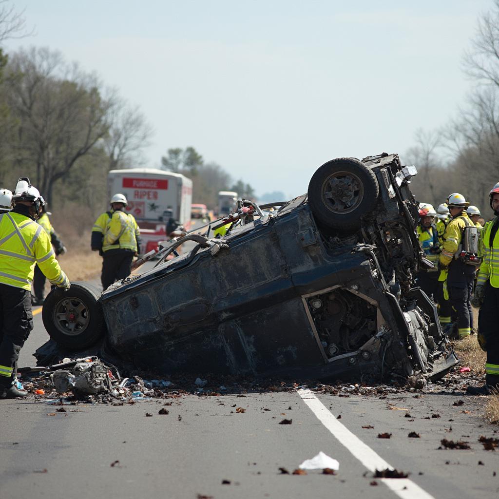 Rollover Accident Scene